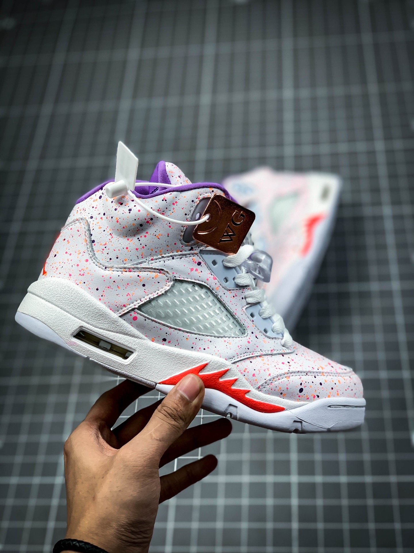 Air Jordan 5 Gs Easter White/Laser Crimson-Voltage Purple 13