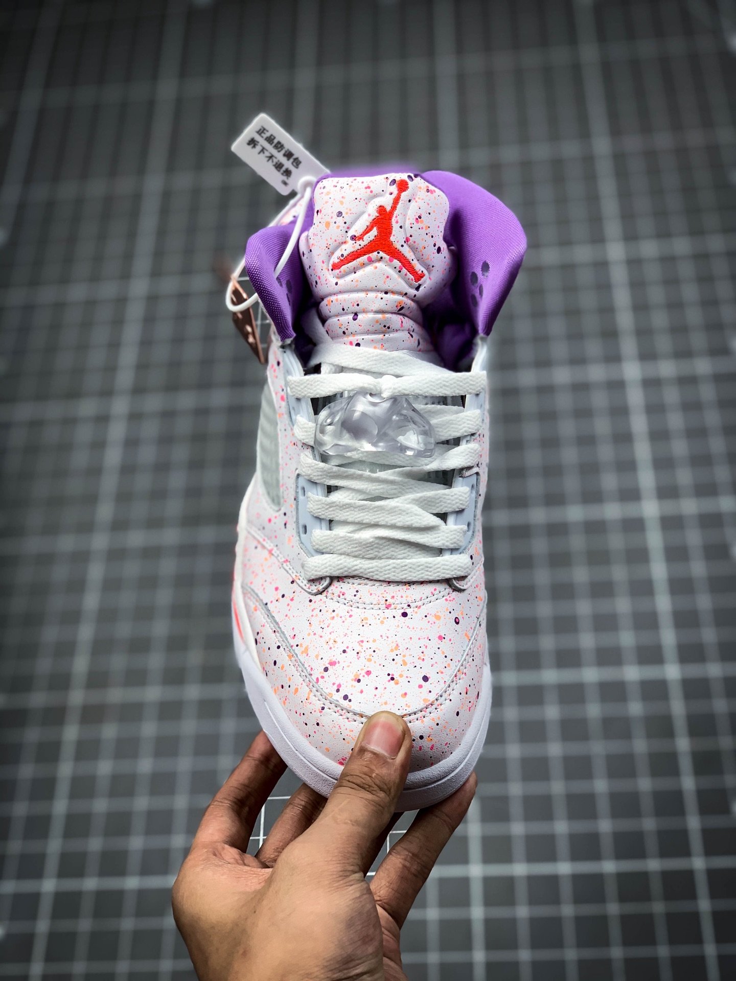 Air Jordan 5 Gs Easter White/Laser Crimson-Voltage Purple 15