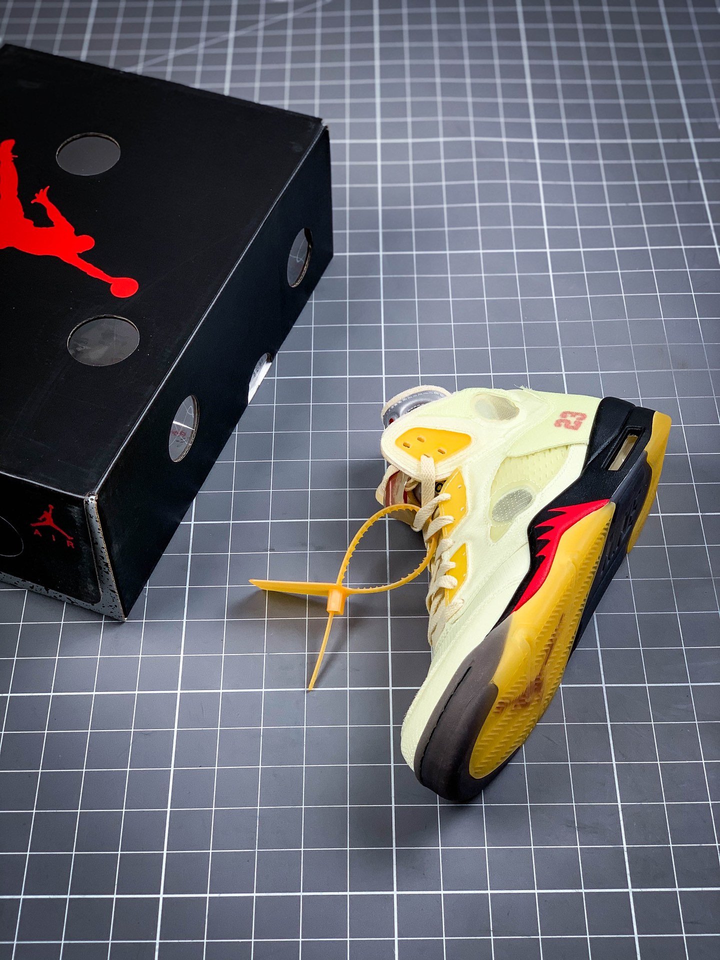 Ow X Air Jordan 5 White/Fire Red/Yellow 15