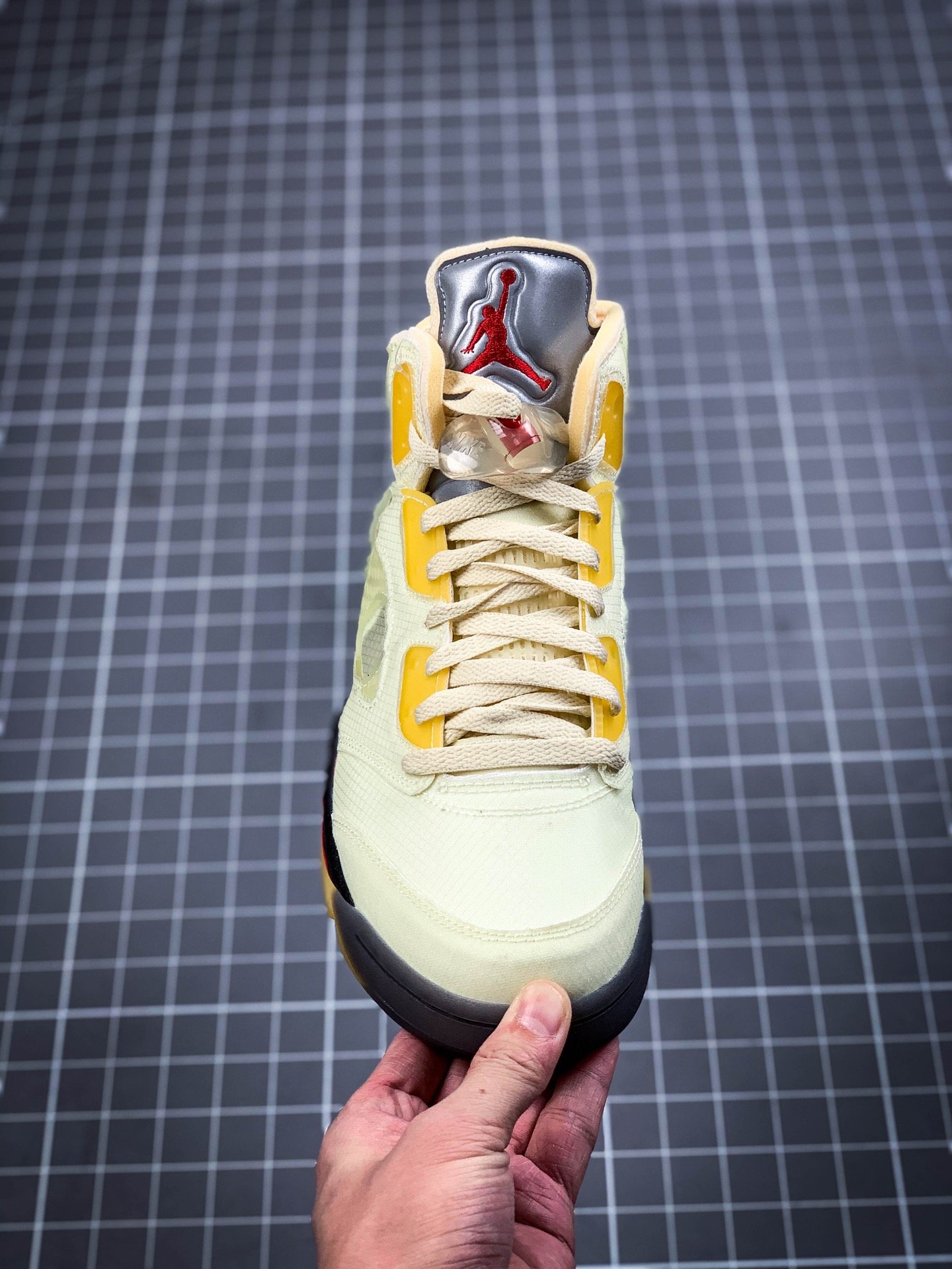 Ow X Air Jordan 5 White/Fire Red/Yellow 17