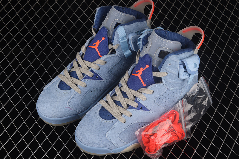 Travis Scott X Air Jordan 6 Cerulean Blue/Blue/Blue 3