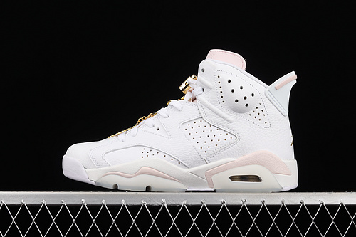 Air Jordan 6 Retro Gold Hoops White/Sail/Metallic Gold/Barely Rose 3