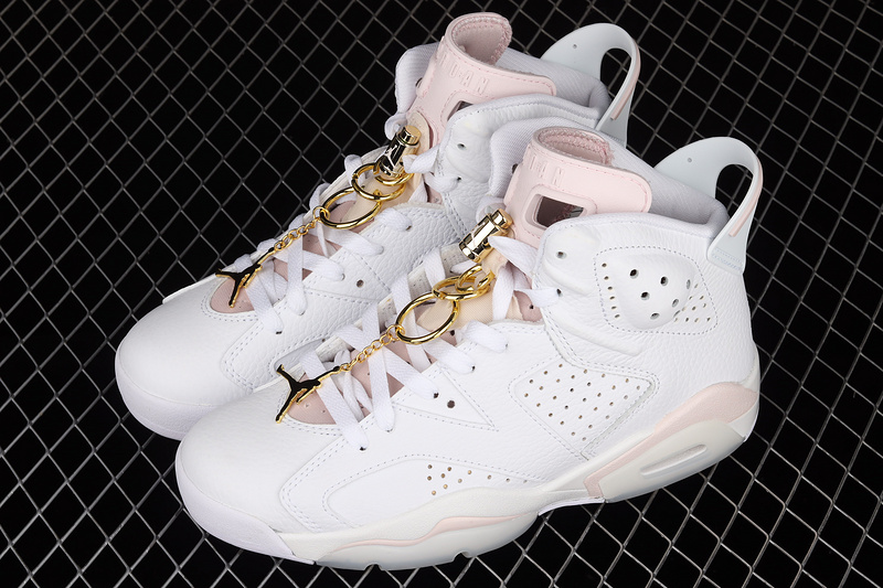 Air Jordan 6 Retro Gold Hoops White/Sail/Metallic Gold/Barely Rose 5