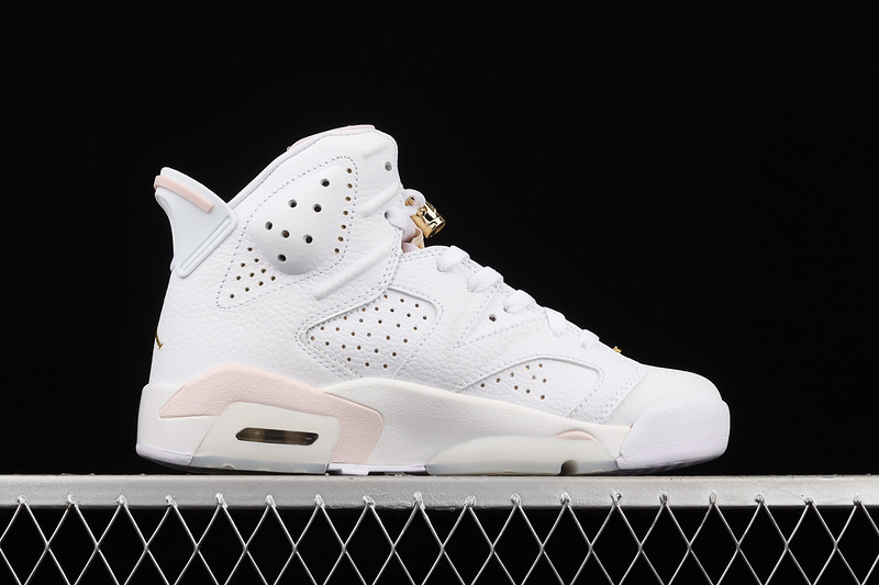 Air Jordan 6 Retro Gold Hoops White/Sail/Metallic Gold/Barely Rose 7