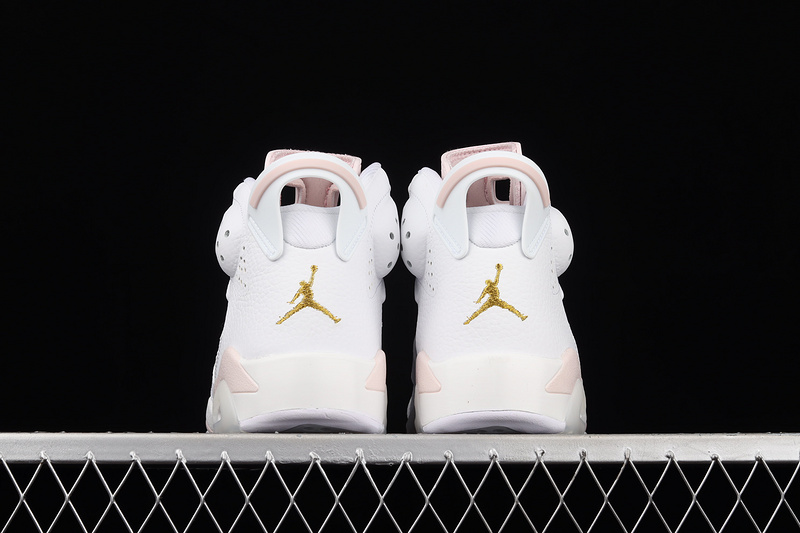 Air Jordan 6 Retro Gold Hoops White/Sail/Metallic Gold/Barely Rose 17