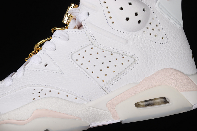 Air Jordan 6 Retro Gold Hoops White/Sail/Metallic Gold/Barely Rose 25