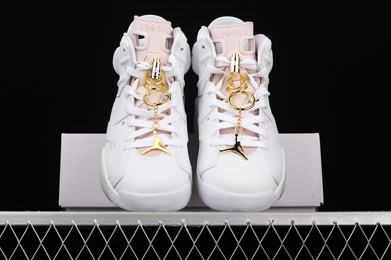 Air Jordan 6 Retro Gold Hoops White/Sail/Metallic Gold/Barely Rose 27