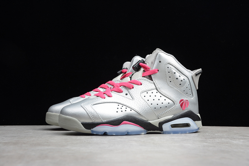 Air Jordan 6 Retro Gs Valentines Day Grey/Pink/Black 27