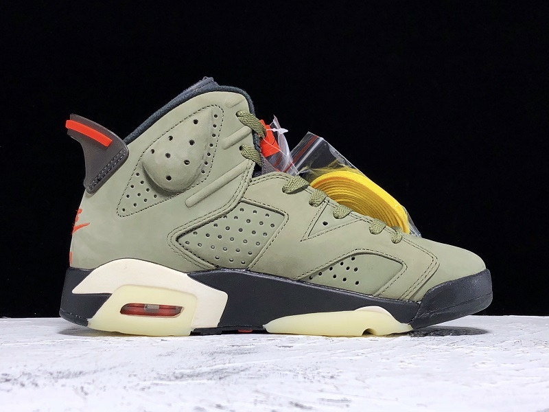 Pk Travis Scott X Air Jordan 6 Medium Olive/Black/University Red 23