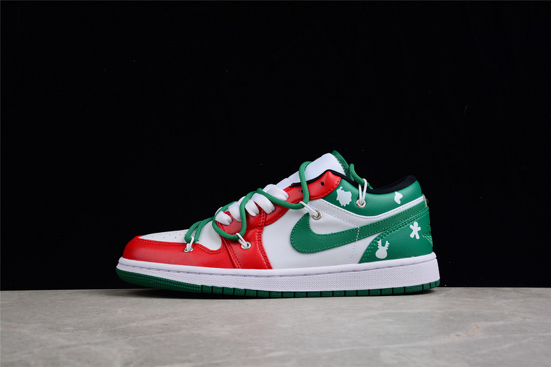 Air Jordan 1 Low Christmas White/Lucky Green/Red 15