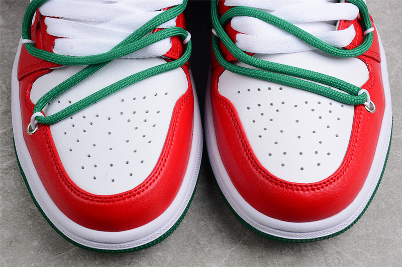 Air Jordan 1 Low Christmas White/Lucky Green/Red 17