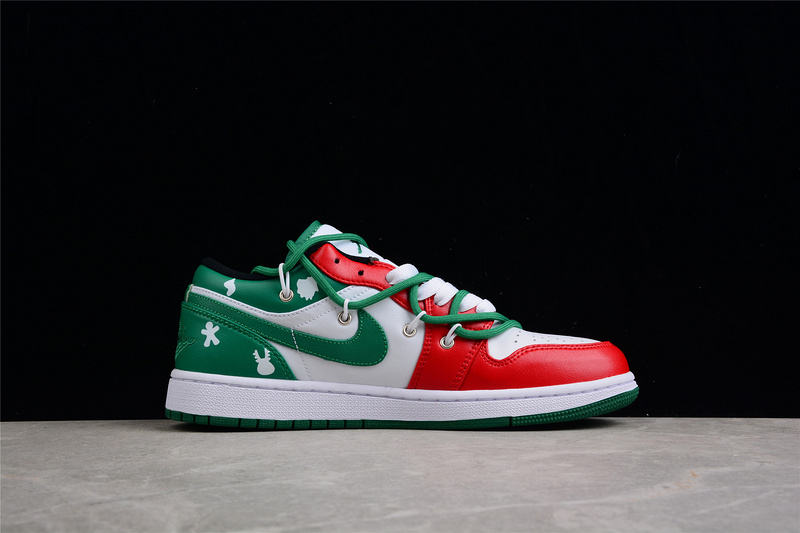 Air Jordan 1 Low Christmas White/Lucky Green/Red 21