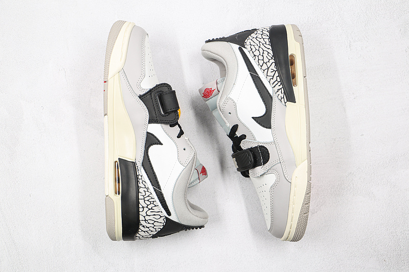 Jordan Legacy 312 Low Summit White/Fire Red-Tech Grey-Black 19