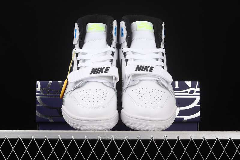 Just Don X Jordan Legacy 312 Billy Hoyle White/Black-Volt-Vivid Blue-Wolf Grey 9