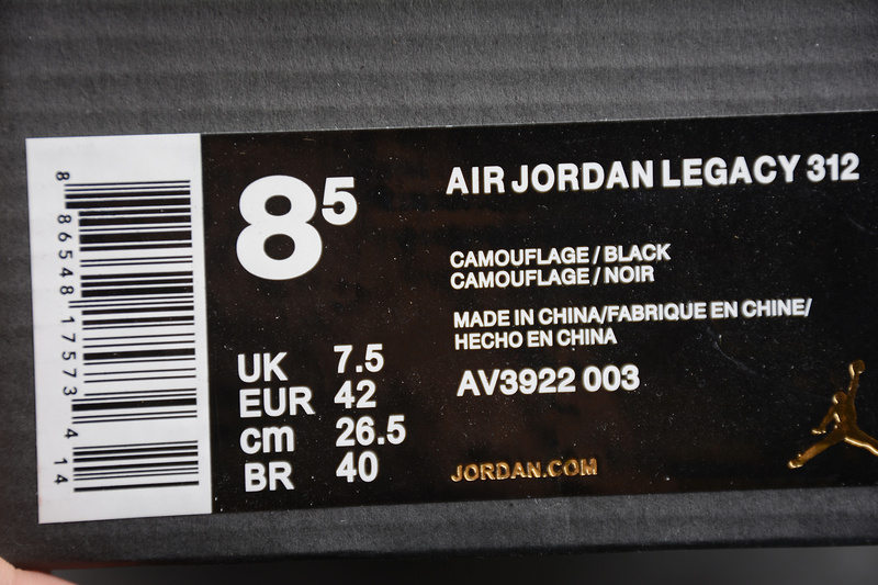 Gz Air Jordan Legacy 312 Black/Camo Green-Black 13