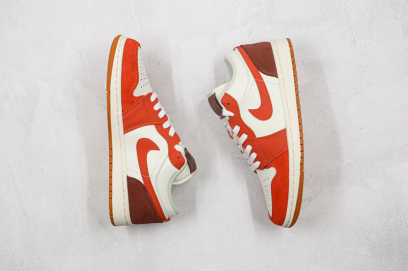 Air Jordan 1 Low White/White/Orange 3