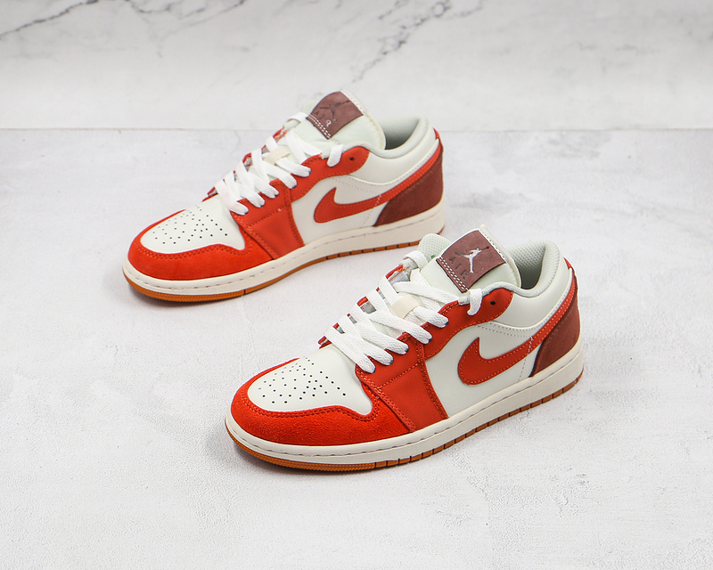 Air Jordan 1 Low White/White/Orange 9