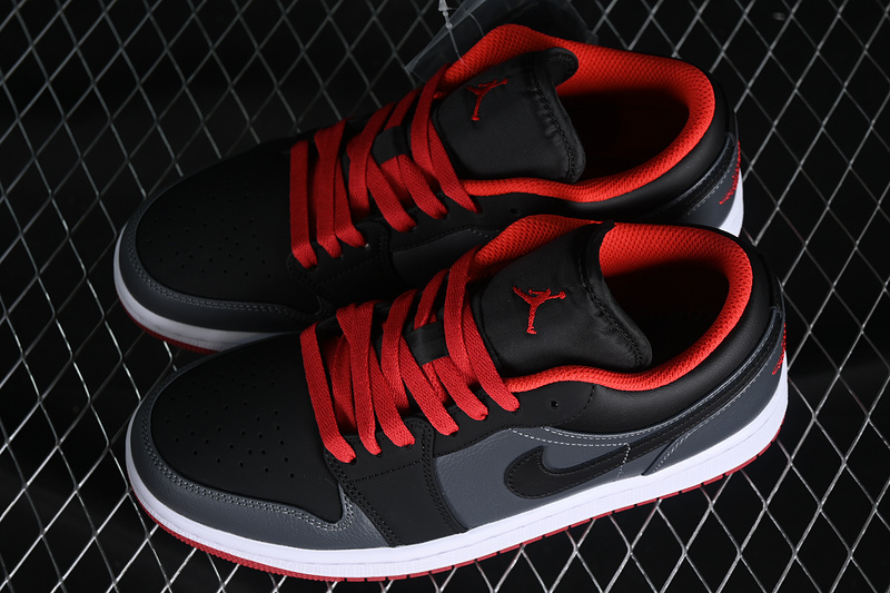 Air Jordan 1 Retro Low Black/Gym Red-Dark Grey 19