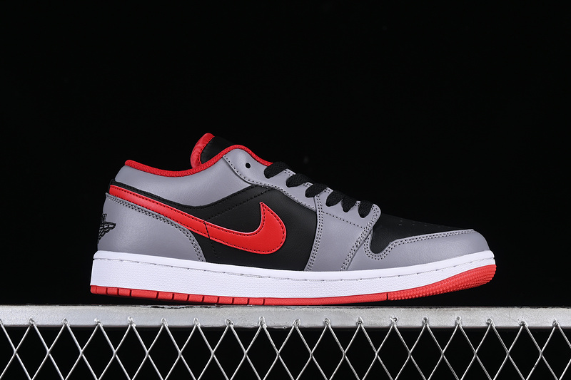 Air Jordan 1 Low Black/Light Smoke Grey/Gym Red 15