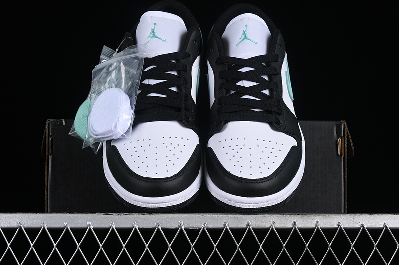 Air Jordan 1 Low White/Black/Green 9