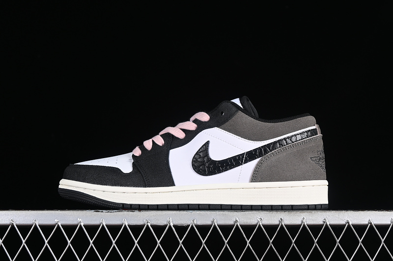 Air Jordan 1 Low Black/White/Grey/Pink 5