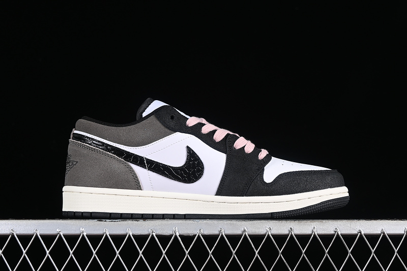 Air Jordan 1 Low Black/White/Grey/Pink 23