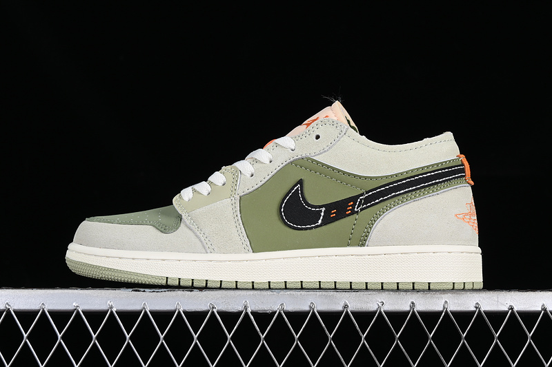 Air Jordan 1 Low Craft Se Light Olive White/Black/Grey/Green 5