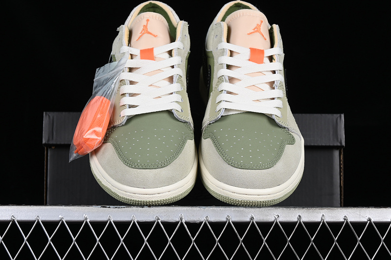 Air Jordan 1 Low Craft Se Light Olive White/Black/Grey/Green 11