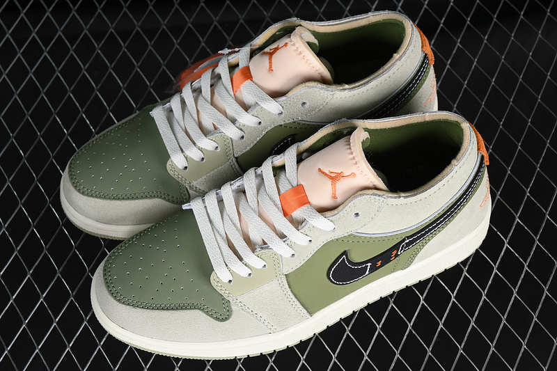 Air Jordan 1 Low Craft Se Light Olive White/Black/Grey/Green 13