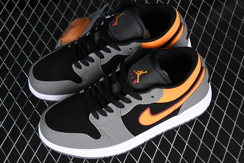 Air Jordan 1 Low Se Black/Vivid Orange/Light Graphite/Cardinal Red/White 13