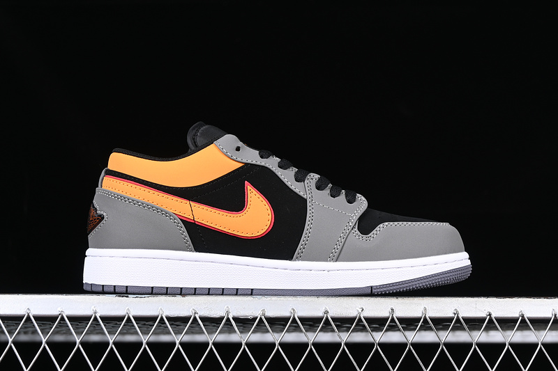 Air Jordan 1 Low Se Black/Vivid Orange/Light Graphite/Cardinal Red/White 15