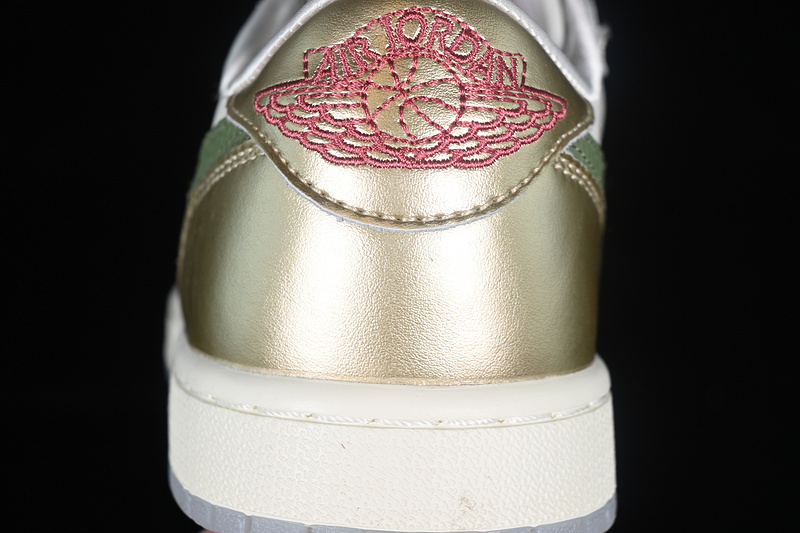 Air Jordan 1 Retro Low Og Sail/Oil Green/Metallic Gold Grain/Saturn Gold/Cedar 27