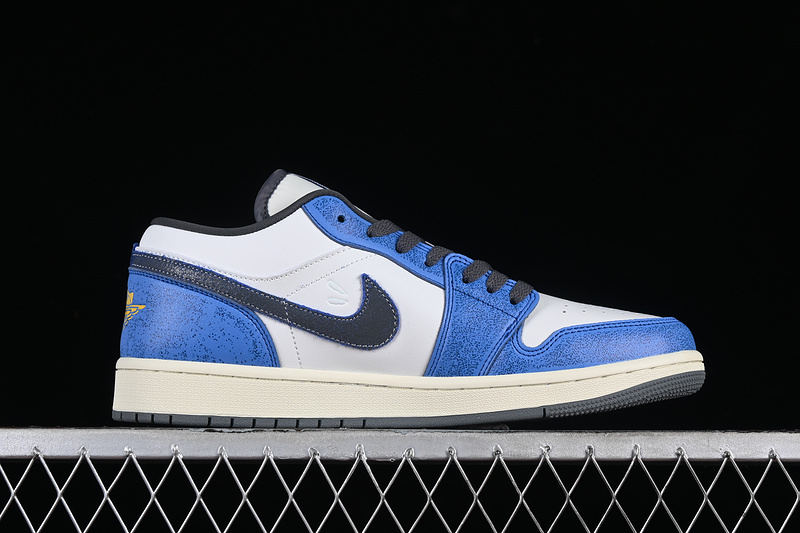 Air Jordan 1 Low Flight Vintage White/Blue/Gold 15