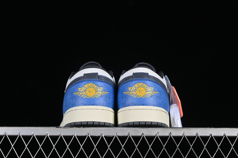 Air Jordan 1 Low Flight Vintage White/Blue/Gold 19