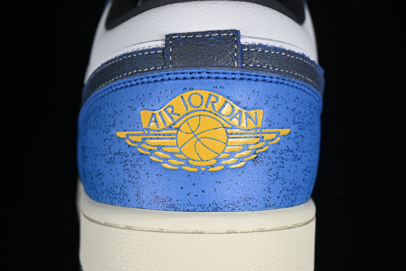 Air Jordan 1 Low Flight Vintage White/Blue/Gold 27