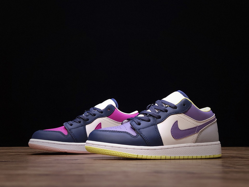 Air Jordan 1 Low Mismatched Thunder Blue/White/Purple Magenta 19