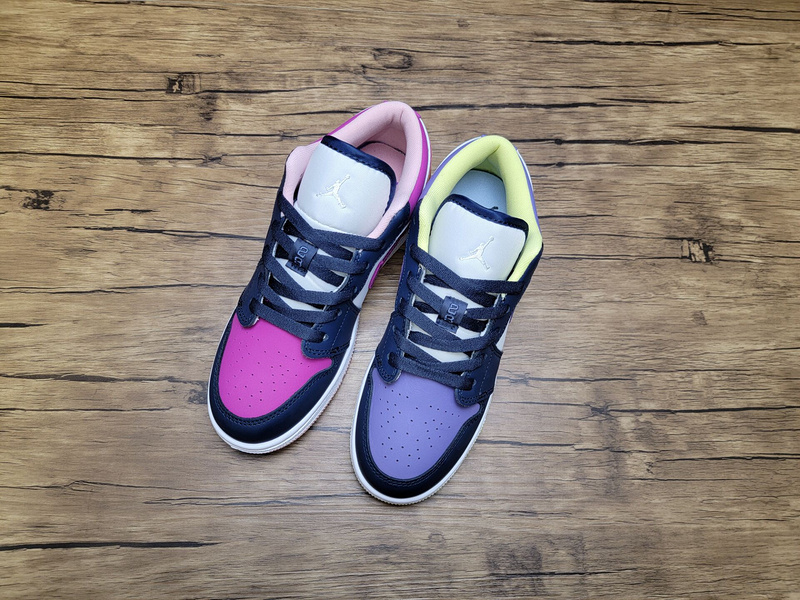 Air Jordan 1 Low Mismatched Thunder Blue/White/Purple Magenta 43