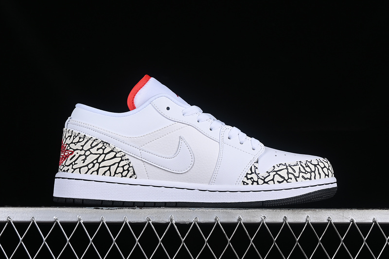 Air Jordan 1 Low White/Varsity Red/Black/Cement Grey 5