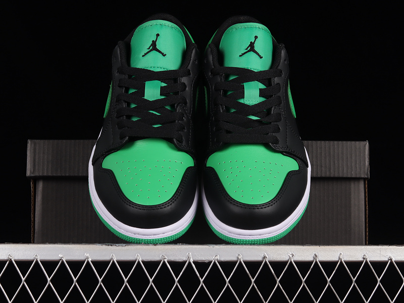 Air Jordan 1 Low Black/Black-Lucky Green-White 19