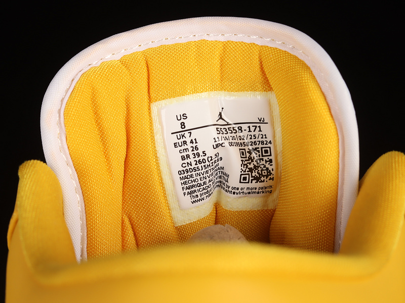 Air Jordan 1 Low White/Pollen/Yellow 11