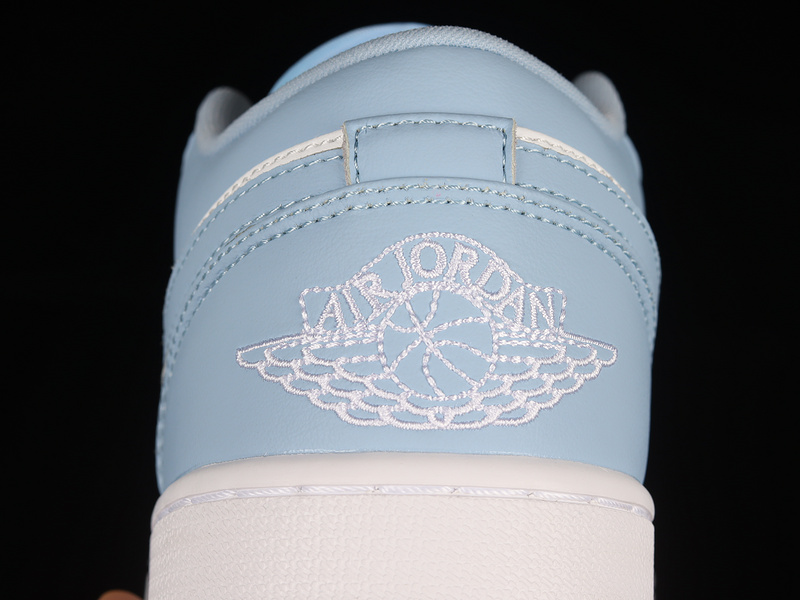 Air Jordan 1 Low White/White/Ice Blue 3