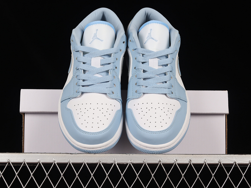 Air Jordan 1 Low White/White/Ice Blue 27