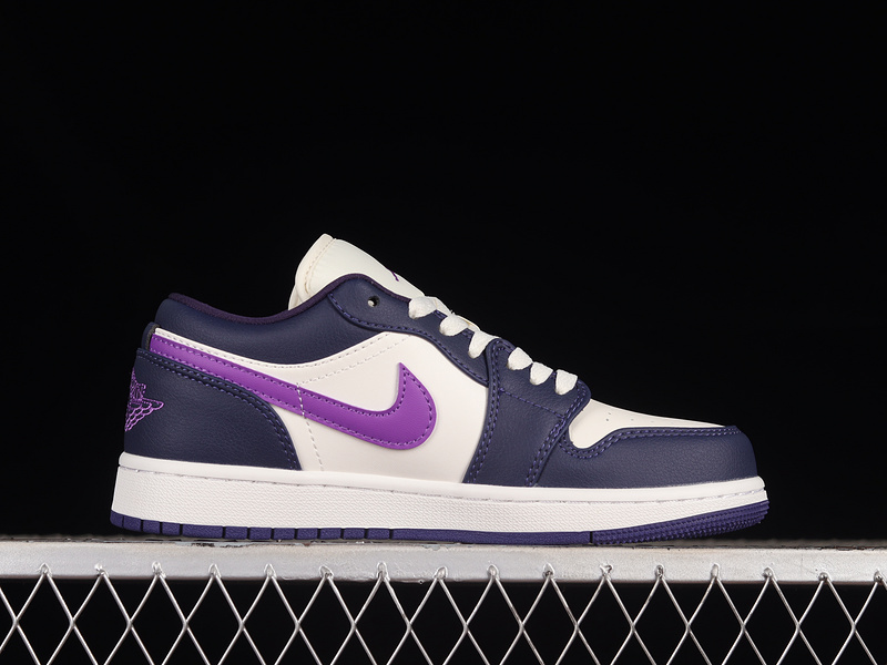 Air Jordan 1 Low White/Black/Purple 13