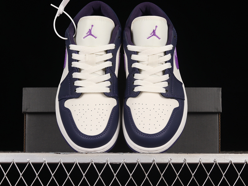 Air Jordan 1 Low White/Black/Purple 25