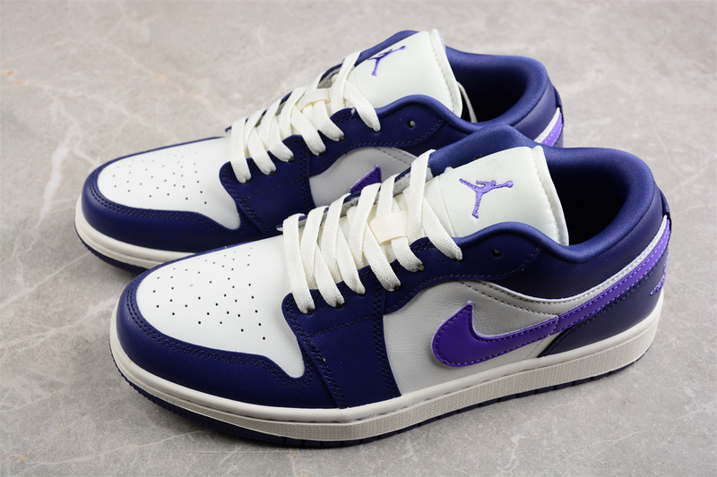 Air Jordan 1 Low White/Purple 9