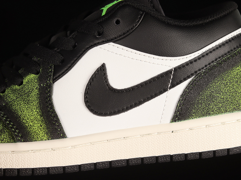 Air Jordan 1 Low Se Wear-Away Black/Electric Green/White/Sail 19