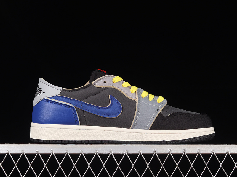 Air Jordan 1 Retro Low Og Black/Dark Smoke Grey/Dark Blue-Yellow 11