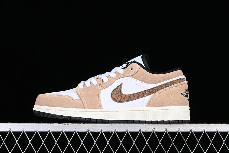 Air Jordan 1 Low Aj1 White/Brown/Black 25