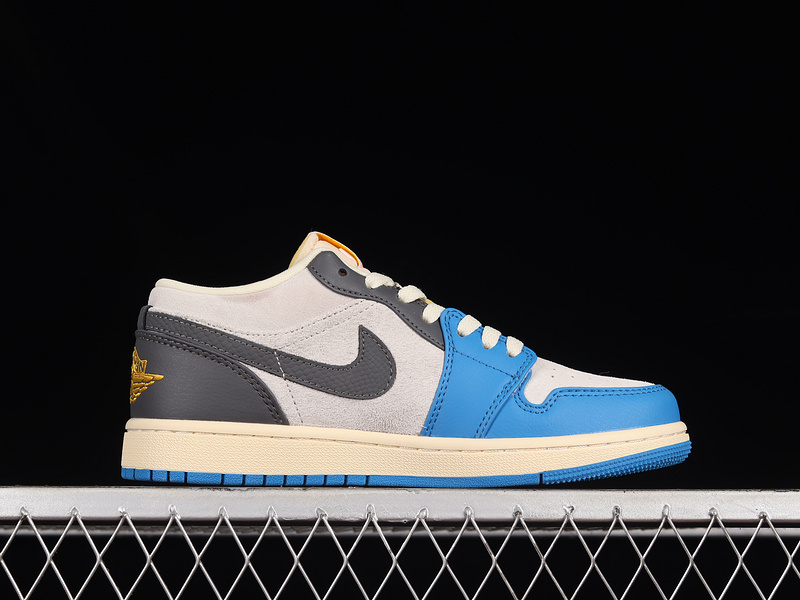 Air Jordan 1 Low Unc White/University Blue-Grey-Sail 27