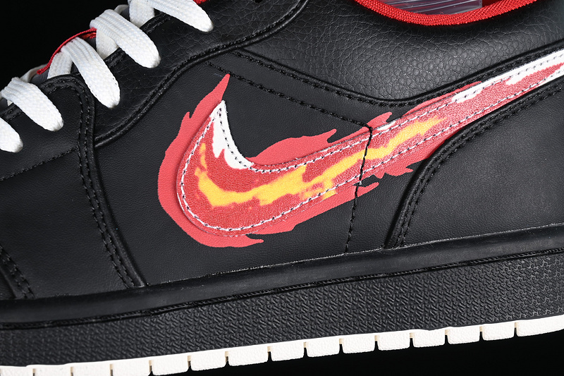 Air Jordan 1 Low Flaming Swoosh Black/Red/White 9